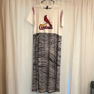 Women's Saint Louis Cardinals White and Black Patterned Dress